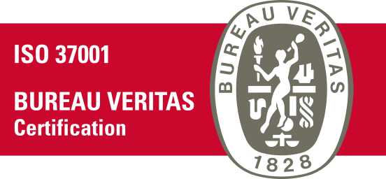 Logo certificazione ISO 37001 rilasciata da Bureau Veritas