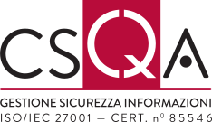 Logo certificazione ISO/IEC 27001 rilasciata da CSQA