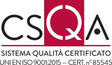 Logo certificazione ISO 9001 rilasciata da CSQA